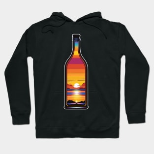 "Crimson Eclipses: Bottled Sunsets Unveiled" Hoodie